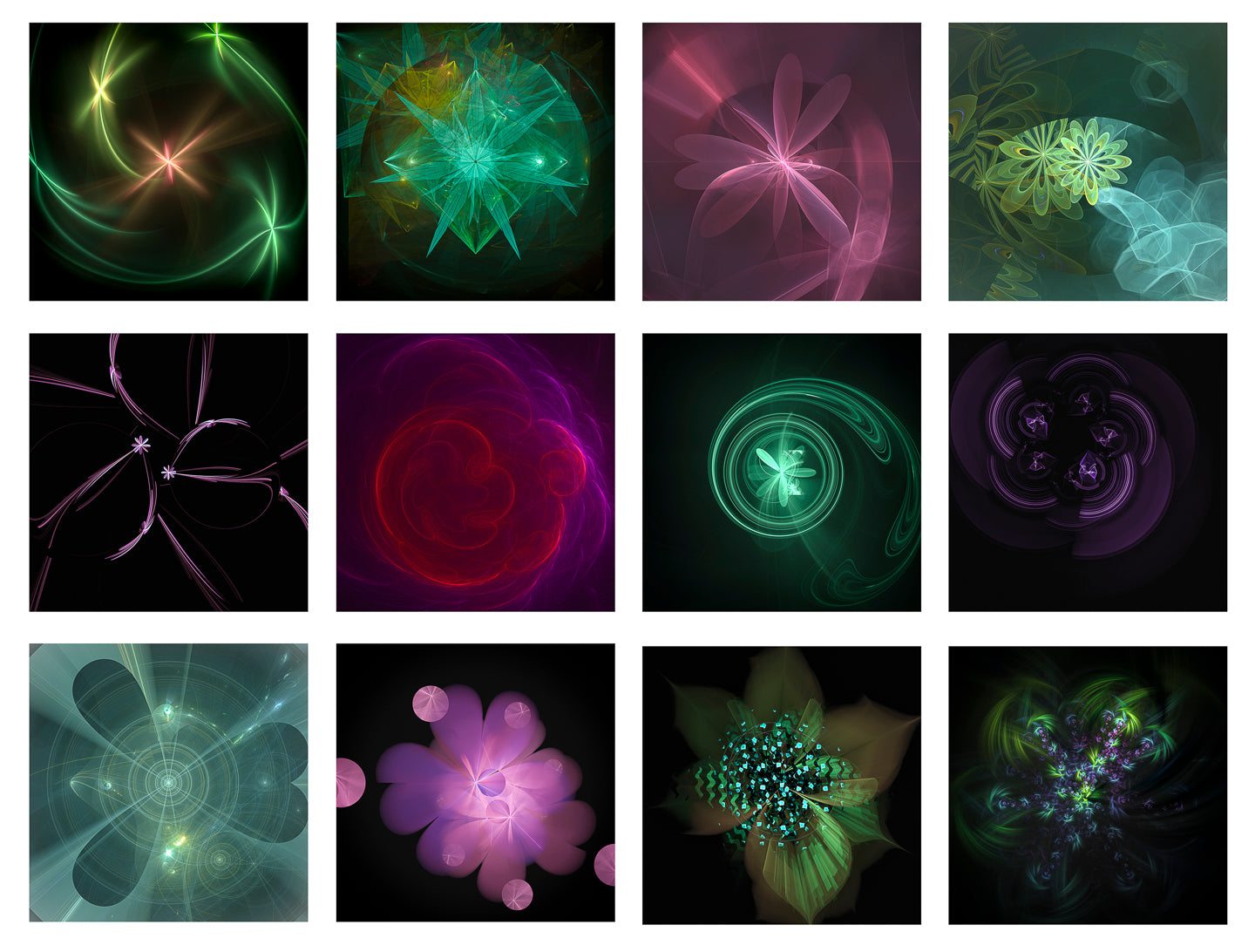 Fractal Florals Square Wall Calendar 2026 (US & CANADA)