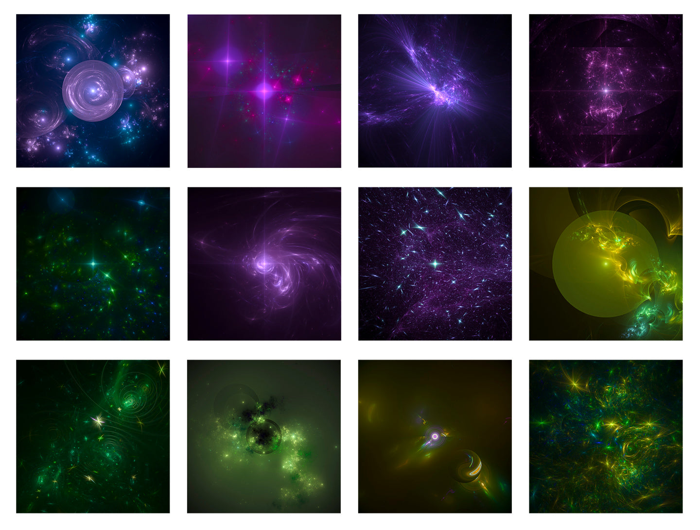 Fractal Universes Square Wall Calendar 2026 (US & CANADA)