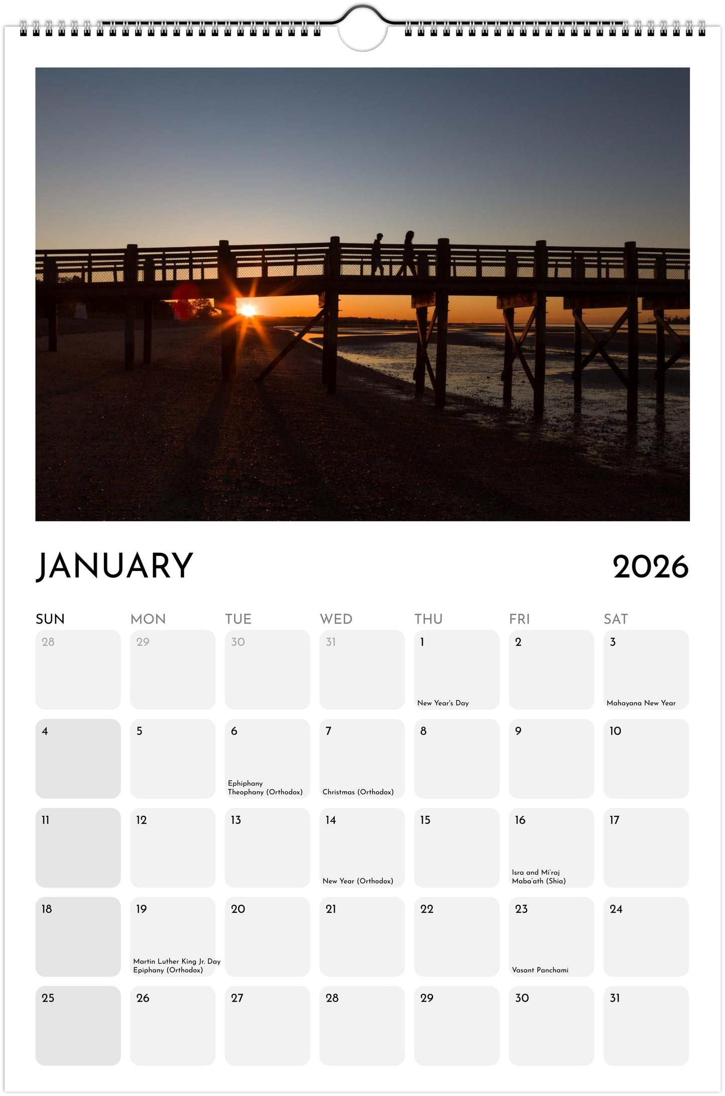 Beach Dreams Ledger Wall Calendar 2026 (US & CANADA)